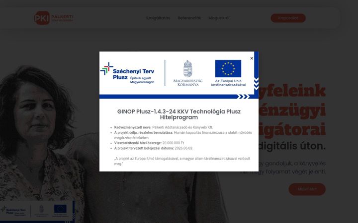 Screenshot di palkerti.hu