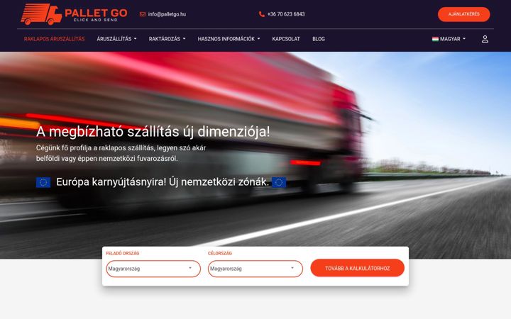 Screenshot of palletgo.hu