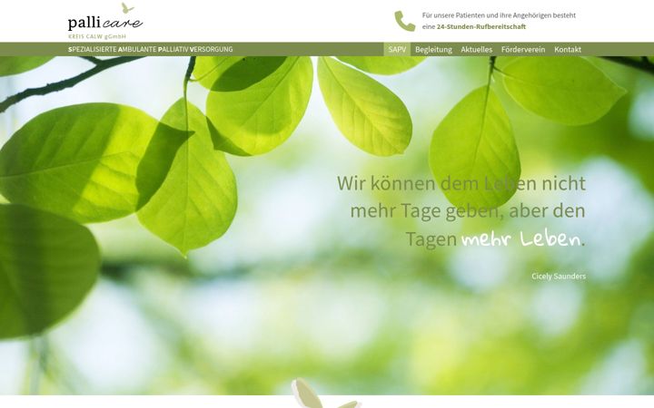 Zrzut ekranu pallicare-kreiscalw.de