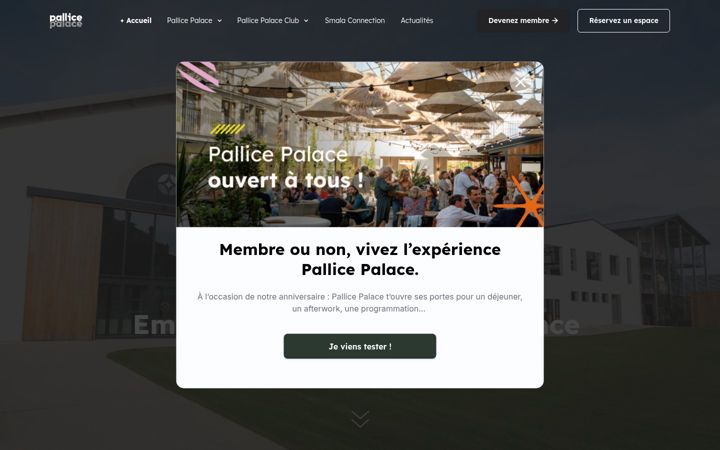 Snimka zaslona za pallice-palace.fr