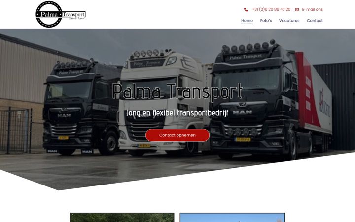 Screenshot von palmatransport.nl