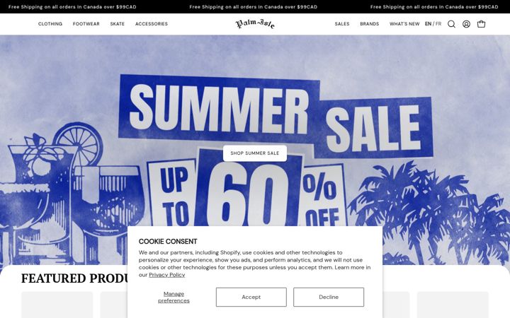 Skærmbillede af palmisleskateshop.com