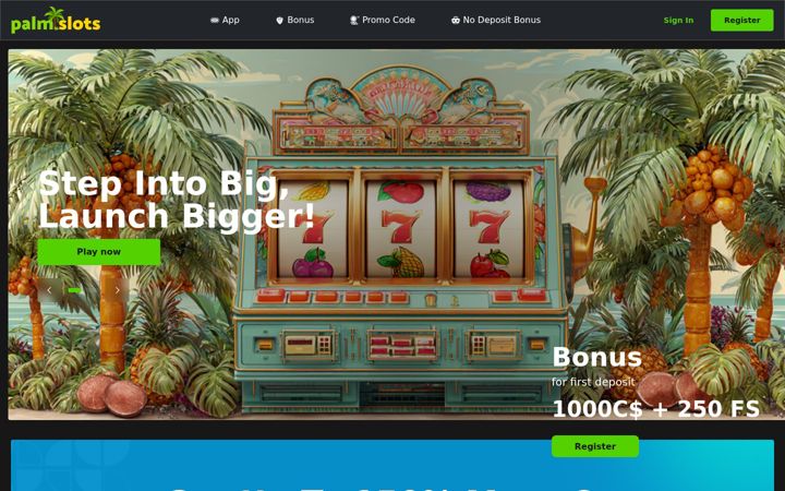 Screenshot of palmslotscasino.net