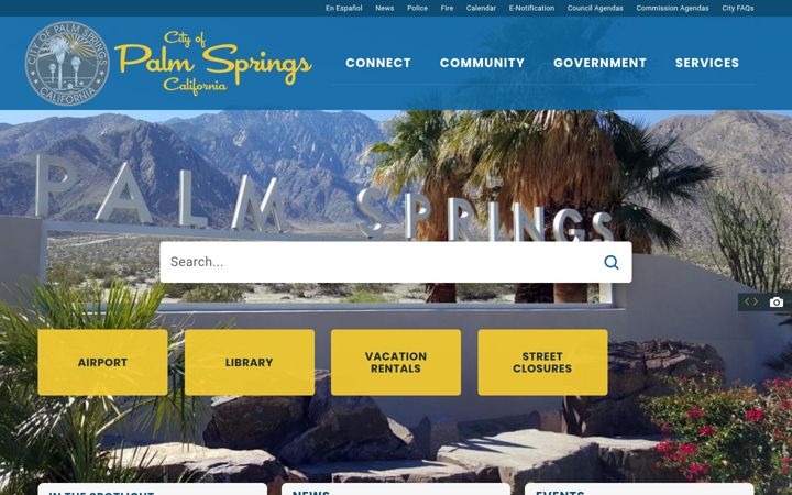 Screenshot of palmspringsca.gov
