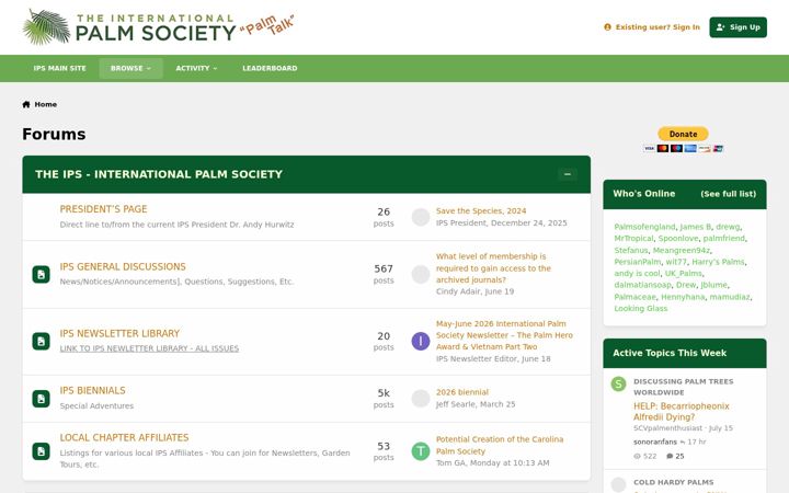 Screenshot von palmtalk.org