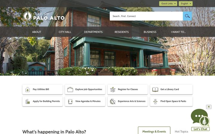 Screenshot of paloalto.gov