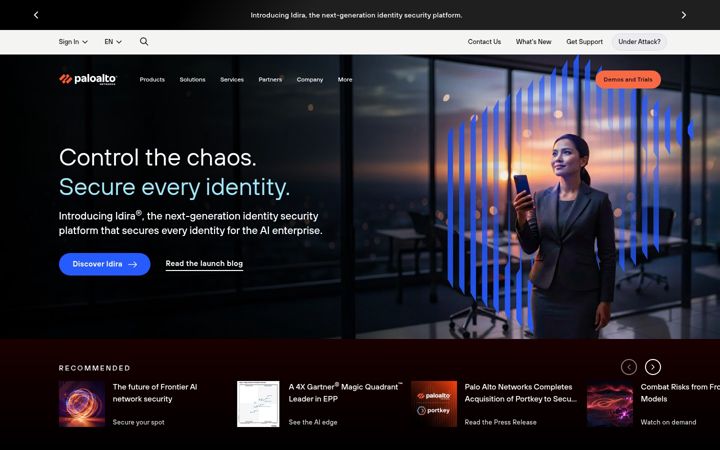 Skærmbillede af paloaltonetworks.com