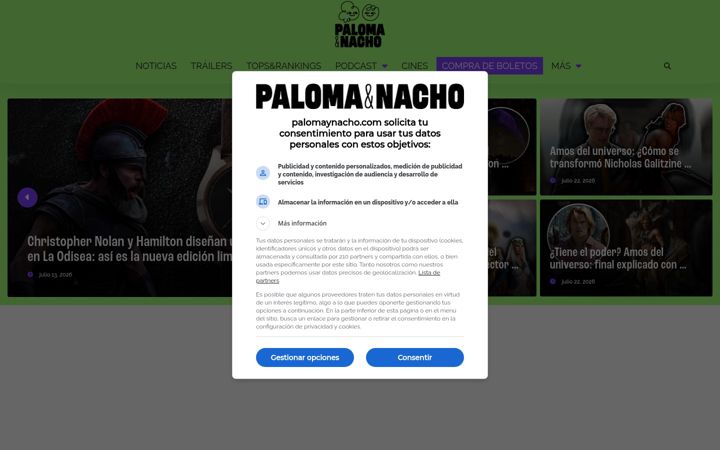 Screenshot of palomaynacho.com
