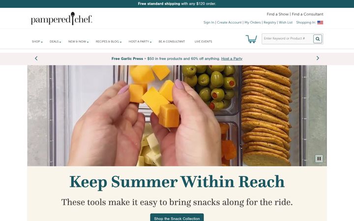 Screenshot of pamperedchef.com