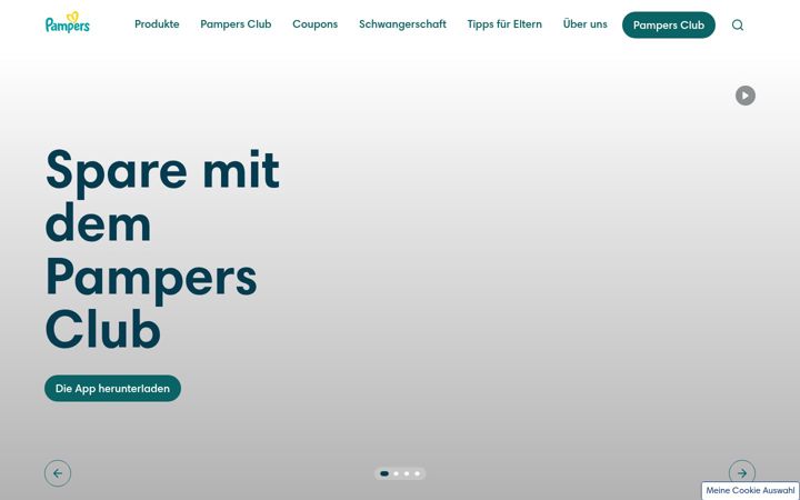Screenshot of pampers.de