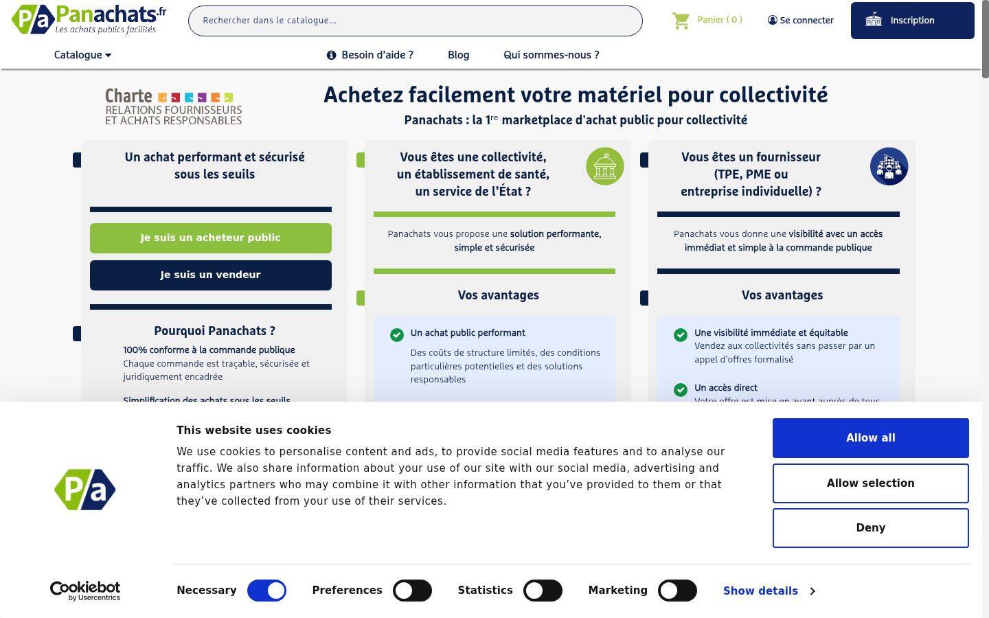 Skärmbild av samtyckesbannern som visades före någon interaktion