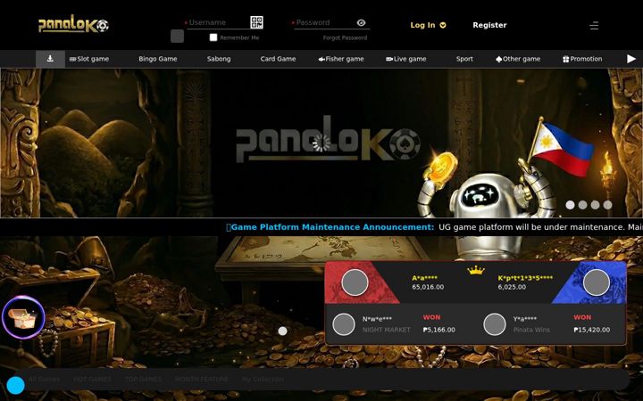 Screenshot of panaloko.com
