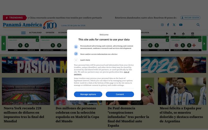 Screenshot of panamaamerica.com.pa