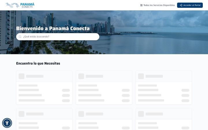 Screenshot of panamaconecta.gob.pa