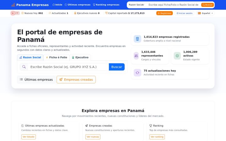 Screenshot of panamaempresas.com
