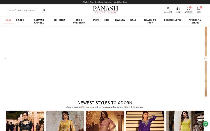 Екранна снимка на panashindia.com