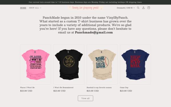 Screenshot of panchmade.com