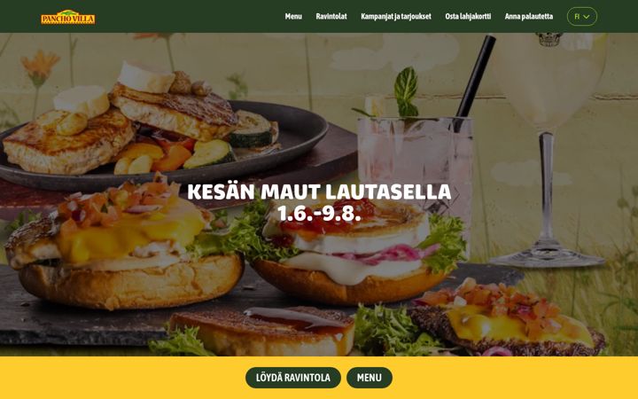 Screenshot van panchovilla.fi