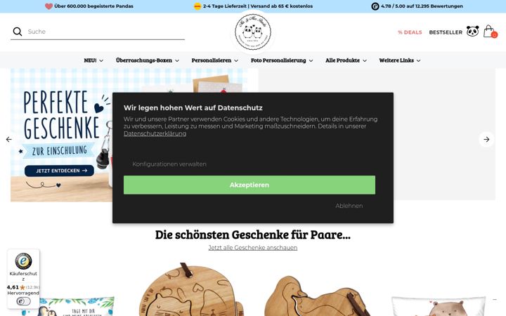 Screenshot von pandaliebe.at
