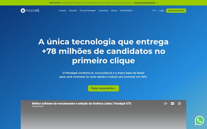 Screenshot of pandape.com.br