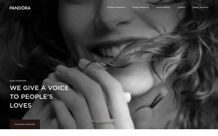 Screenshot of pandoragroup.com