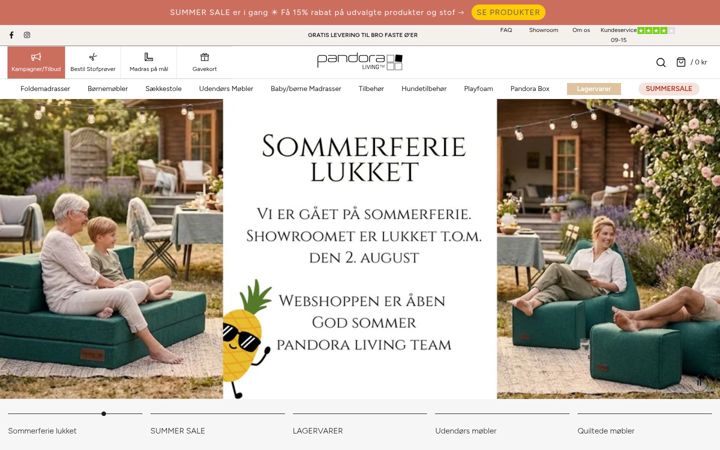 Screenshot von pandoraliving.dk