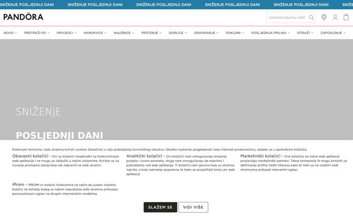 Screenshot of pandorashop.hr