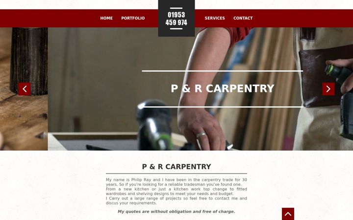 Screenshot von pandrcarpentry.co.uk