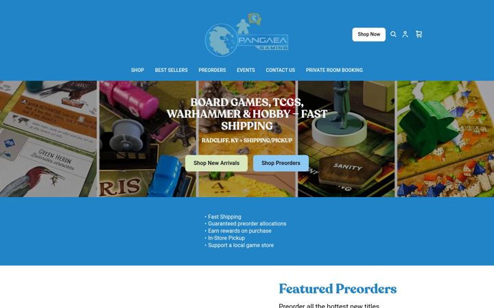 Screenshot of pangaeagaming.com