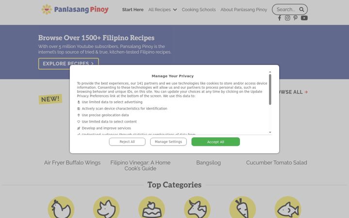 Capture d'écran de panlasangpinoy.com