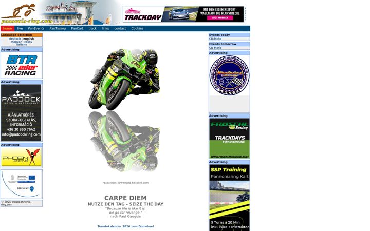 Screenshot of pannonia-ring.com