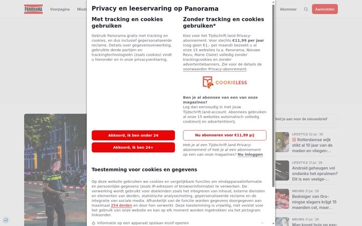 Screenshot von panorama.nl