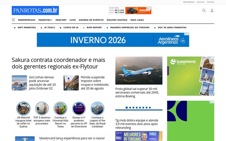 Screenshot of panrotas.com.br