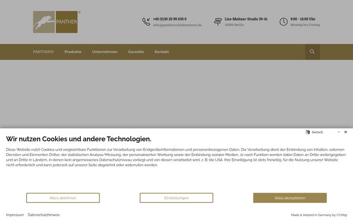 Posnetek zaslona panther-schlafsysteme.de