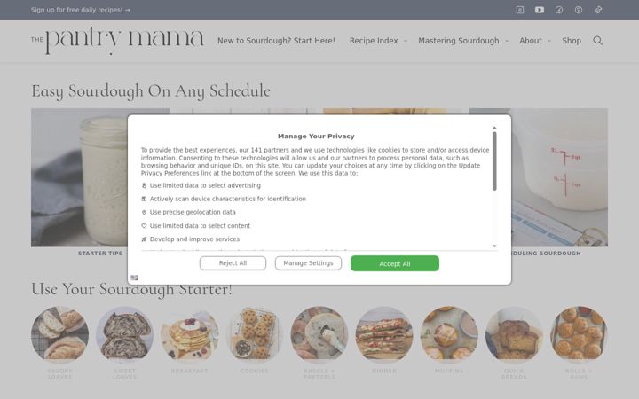 Screenshot of pantrymama.com