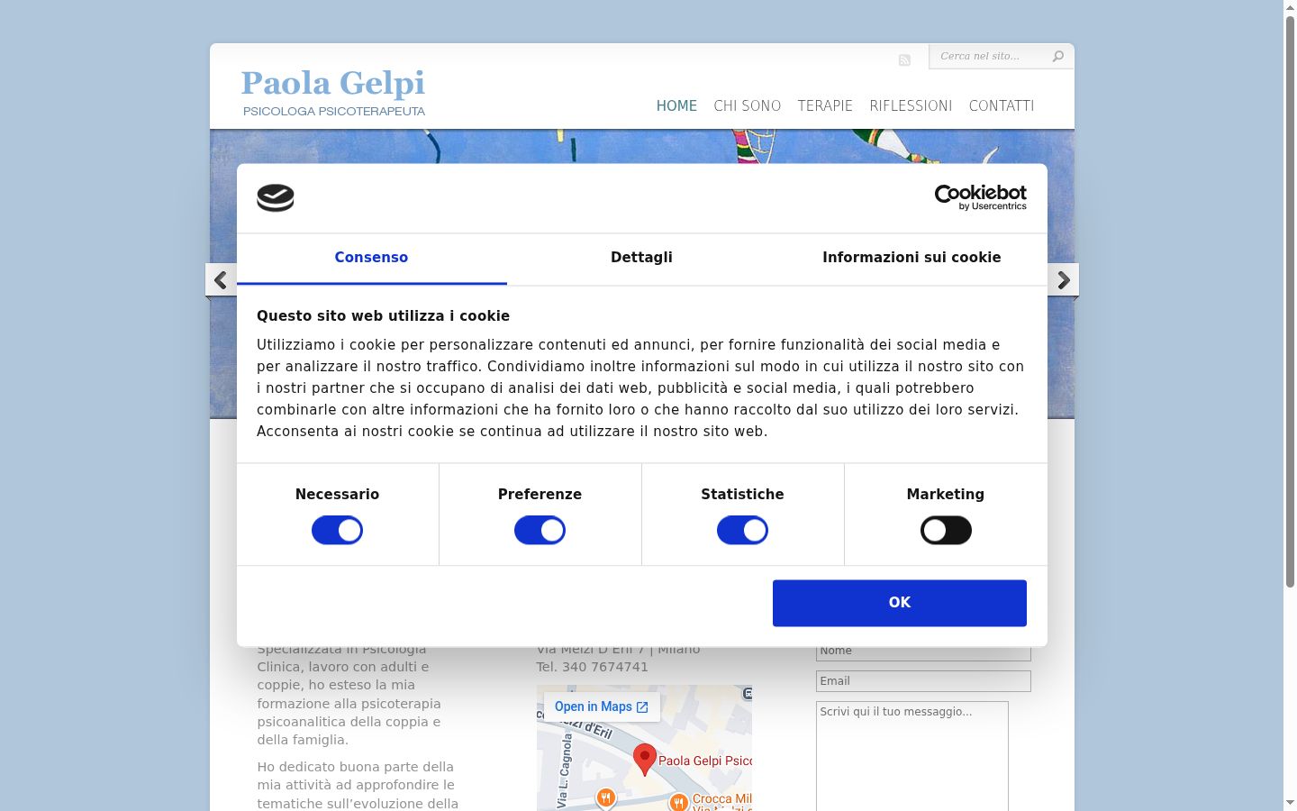 Screenshot of the consent banner shown before any interaction