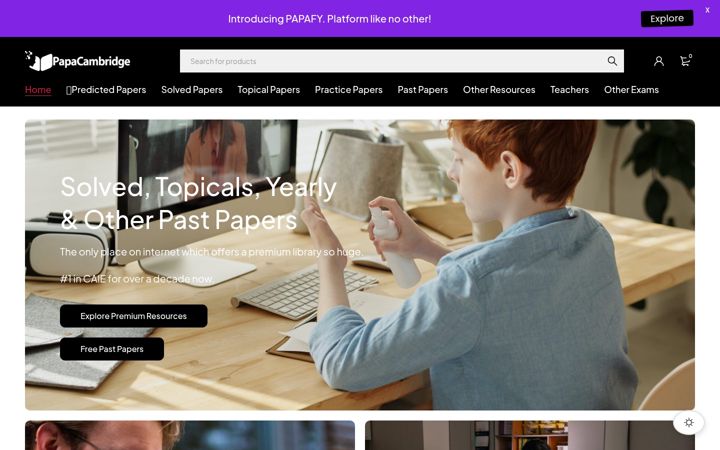 Screenshot di papacambridge.com