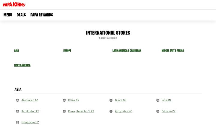 Screenshot of papajohns.com