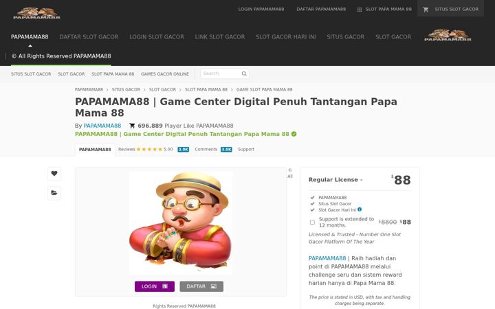 Skärmbild av papamama88.com