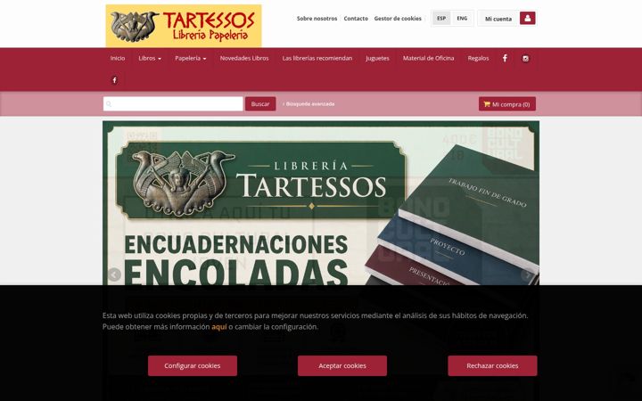 Captura de pantalla de papeleriatartessos.com
