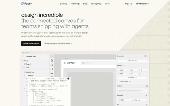 Screenshot of paper.design