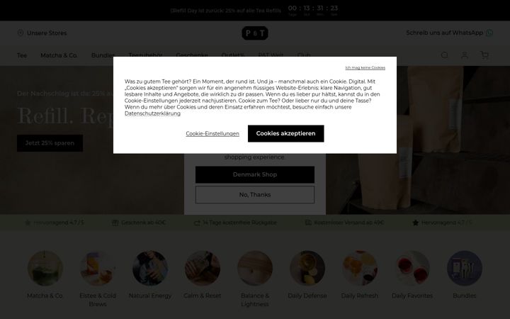 Screenshot of paperandtea.de