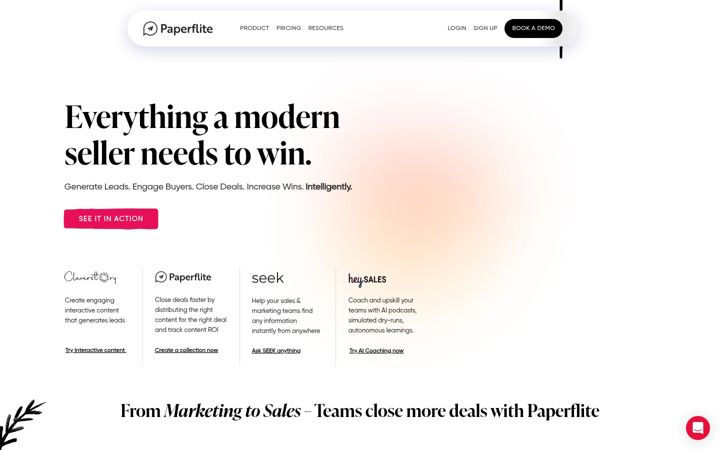 Ekraanipilt saidist paperflite.com