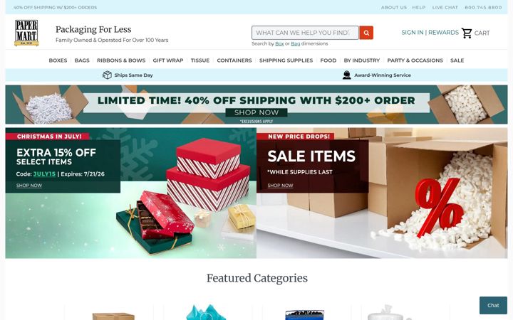 Screenshot του papermart.com