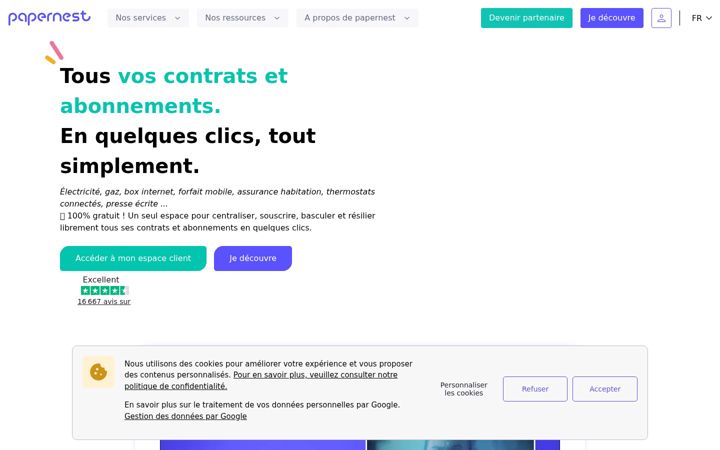 Screenshot of papernest.com