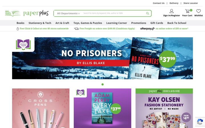 Screenshot of paperplus.co.nz
