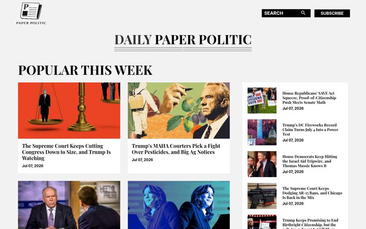Screenshot of paperpolitic.com