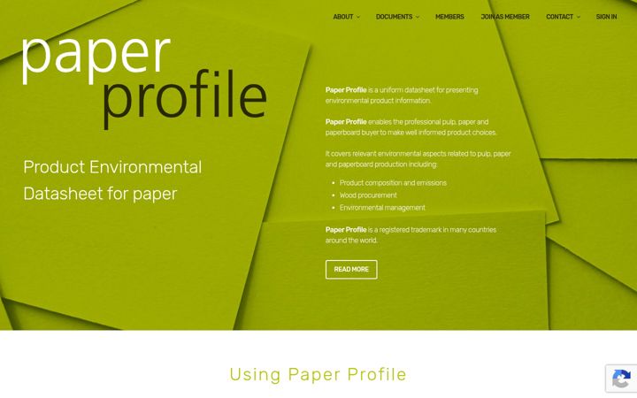 Screenshot of paperprofile.com