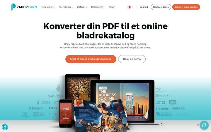 Captura de ecrã de paperturn.com