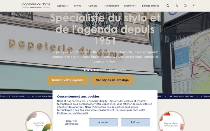 Screenshot van papeteriedudome.fr